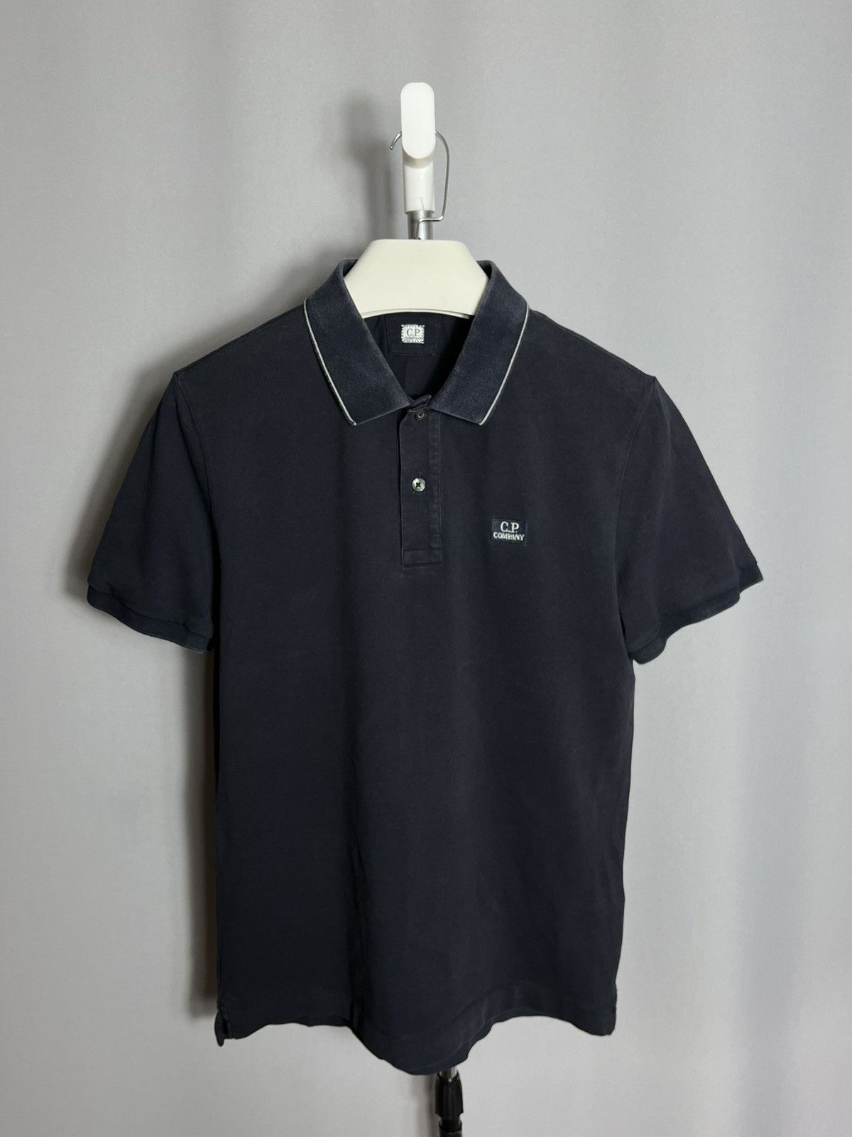 C.P. Company C.P. Company Short Sleeve Tipped Logo Navy Polo Mens Slim Size US L / EU 52-54 / 3 - 1 Thumbnail