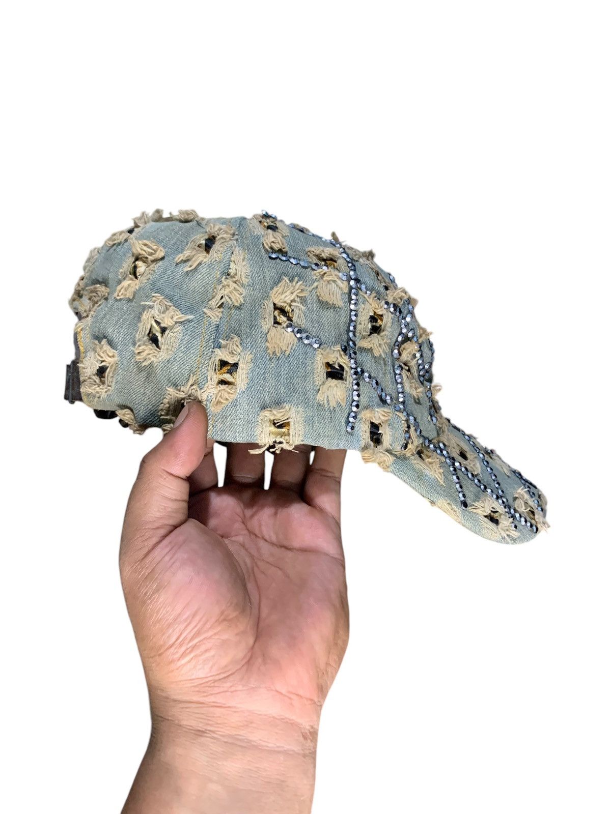 14th Addiction × Beauty Beast × KMRii Vintage japanese distressed studded leopard denim hat Size ONE SIZE - 5 Thumbnail