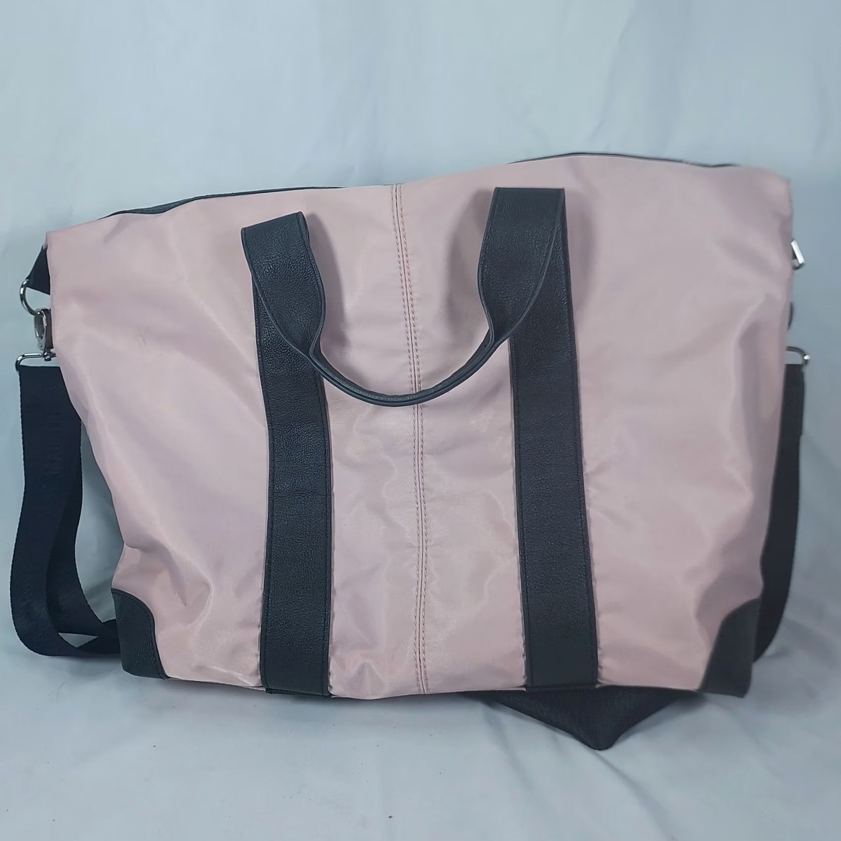 Steve Madden Steve Madden Pink Black Nylon Weekender Travel Duffel Bag Studded Handles Womens Large Quadrupled Size ONE SIZE - 2 Thumbnail