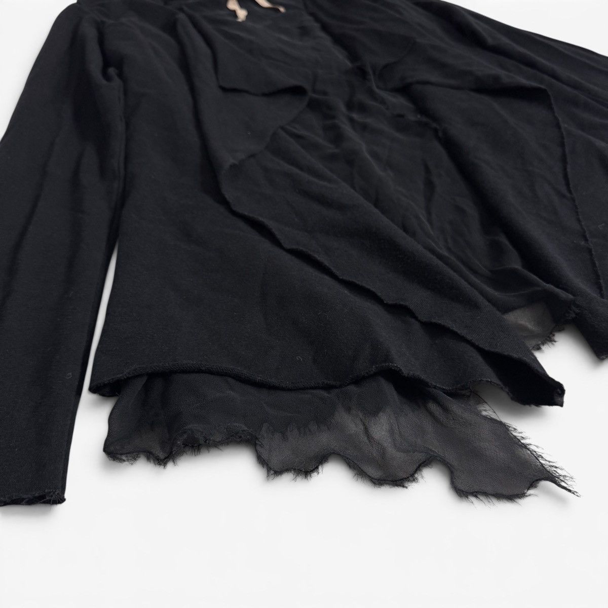 Bailey 44 Gothic Bailey44 Black Distressed Layered Drapey Cardigan Size S / US 4 / IT 40 - 2 Thumbnail