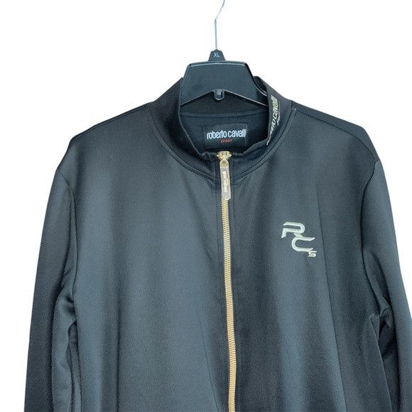 Roberto Cavalli Roberto Cavalli Sport Zip-Up Track Jacket in Black Size US XL / EU 56 / 4 - 6 Thumbnail