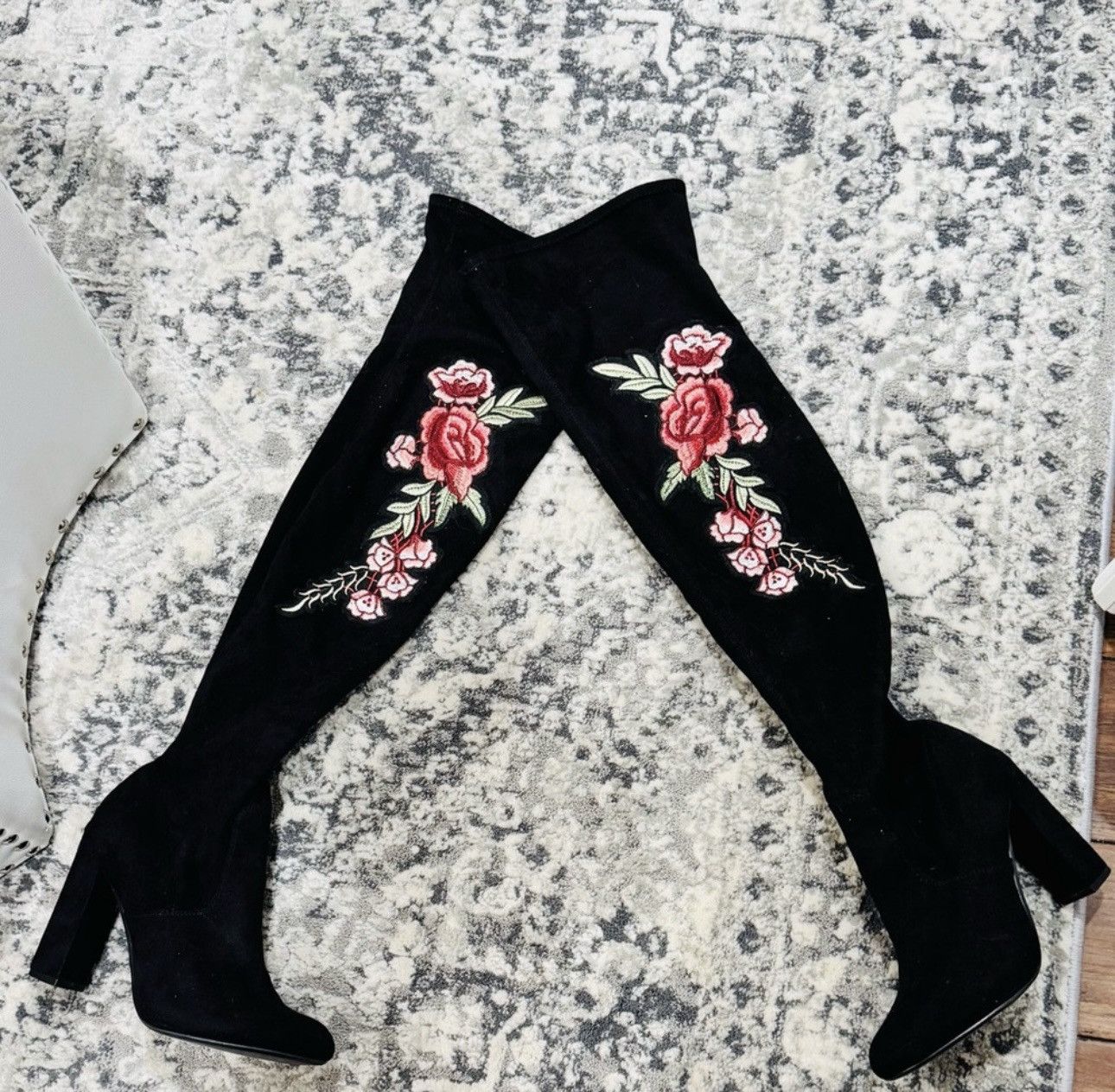 Steve Madden Steve Madden Embroidered Over The Knee Boots Size US 6.5 / IT 36.5 - 5 Thumbnail