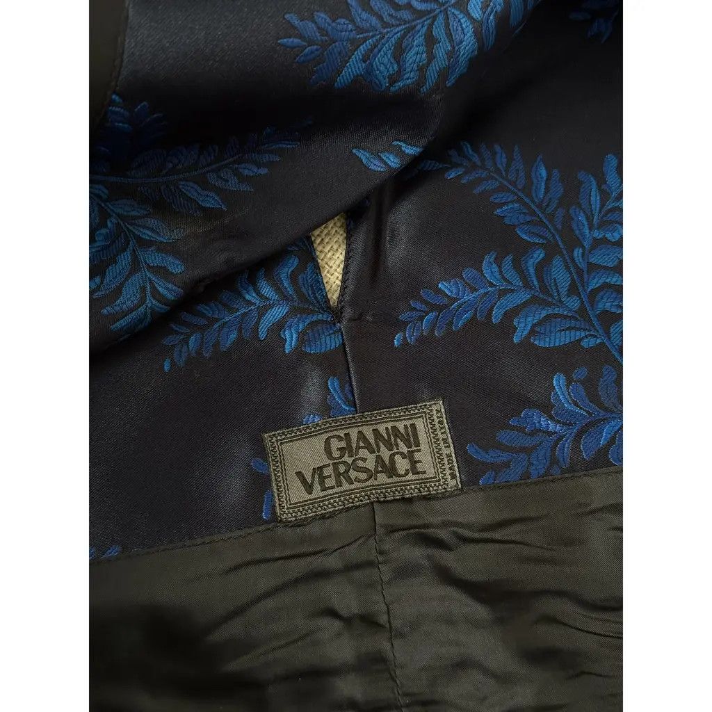 Versace Gianni Versace Vintage Blue Leaf Jacquard Set Size 40 IT Size 27" / US 4 / IT 40 - 6 Thumbnail