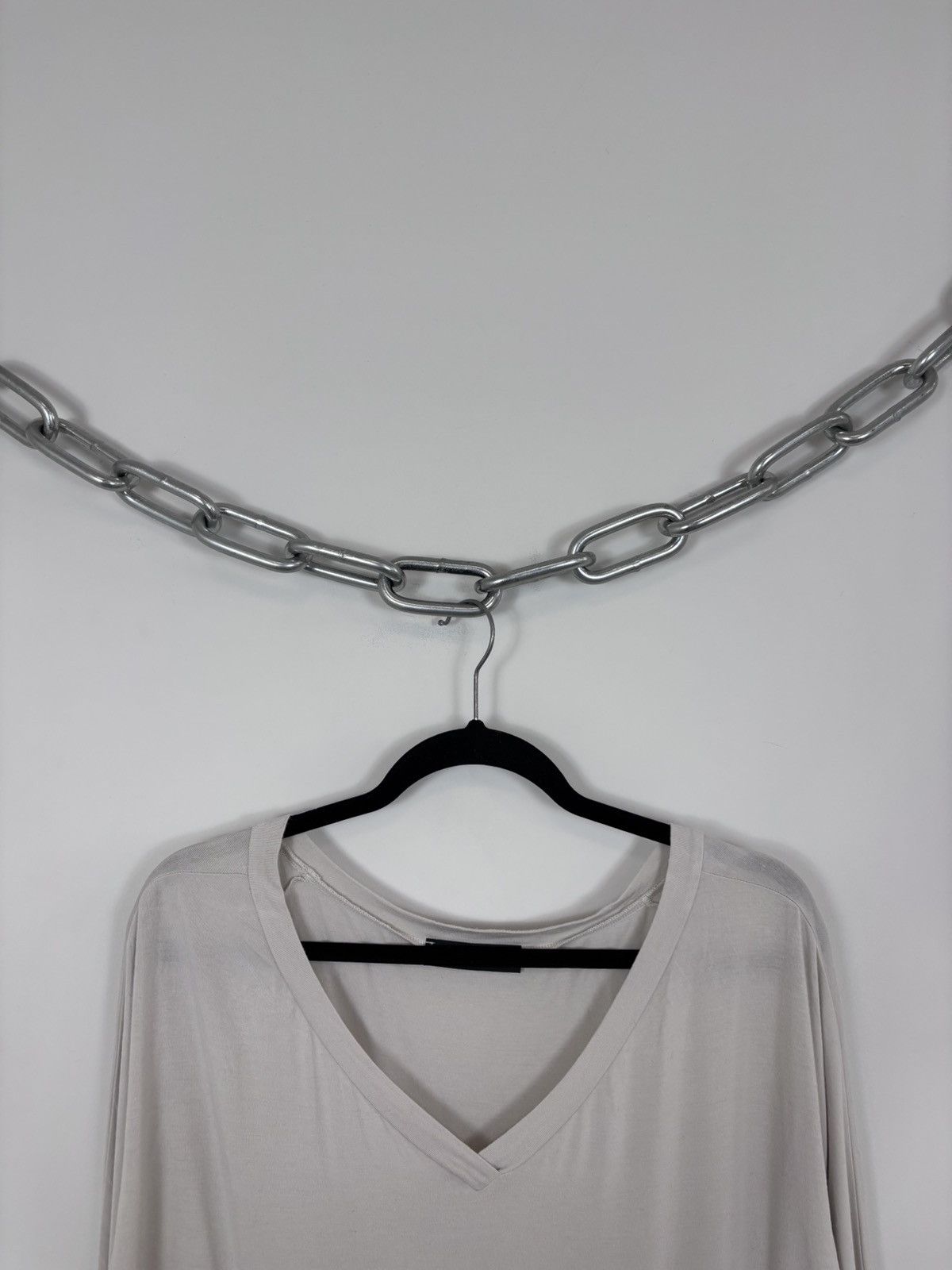 Max Mara Max Mara Bodywear Ecru White Women’s V-Neck Long Sleeve Tee Size L / US 10 / IT 46 - 3 Thumbnail