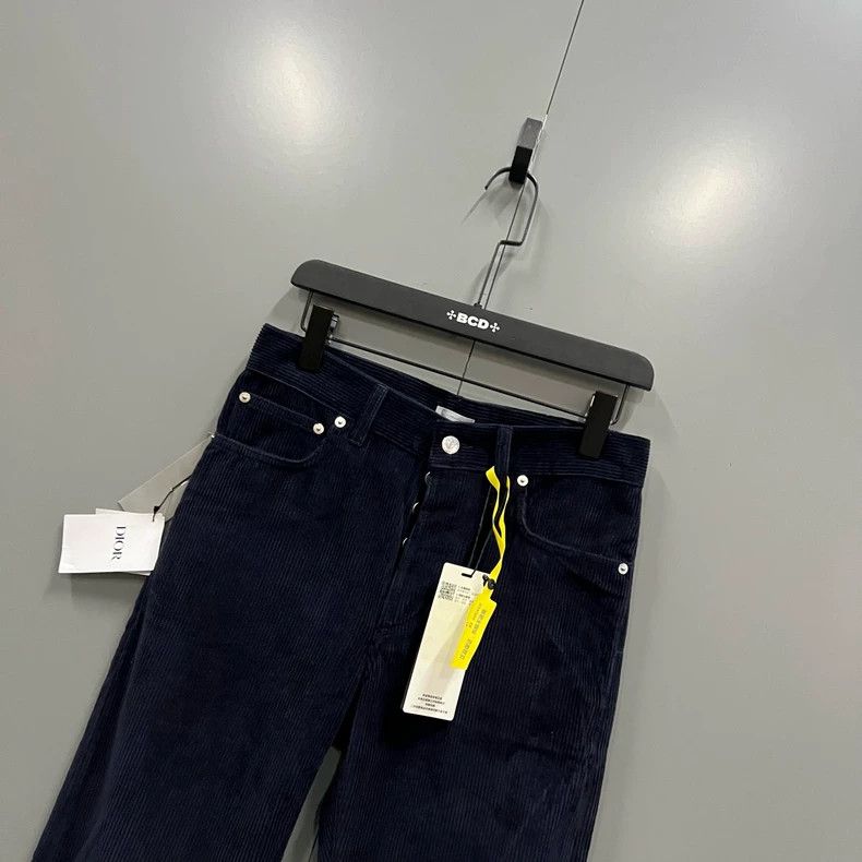Dior Dior Dark blue corduroy straight trousers 2502-Nextarrow Size US 28 / EU 44 - 4 Thumbnail