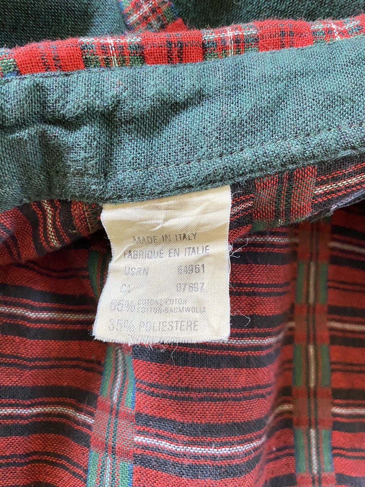 Designer × Vintage NARA CAMICE Green Long-Sleeve Shirt with Red Stripes Size M / US 6-8 / IT 42-44 - 6 Thumbnail