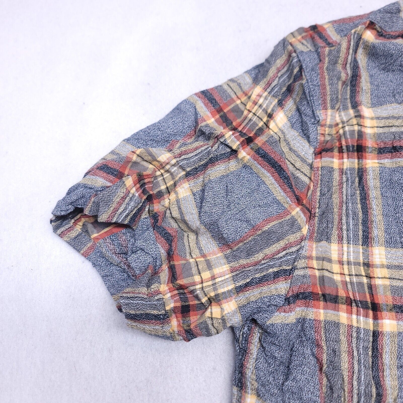 Pacsun PacSun Tartan Flannel Button Up Shirt Men Size M Gray Yellow Size US M / EU 48-50 / 2 - 4 Thumbnail
