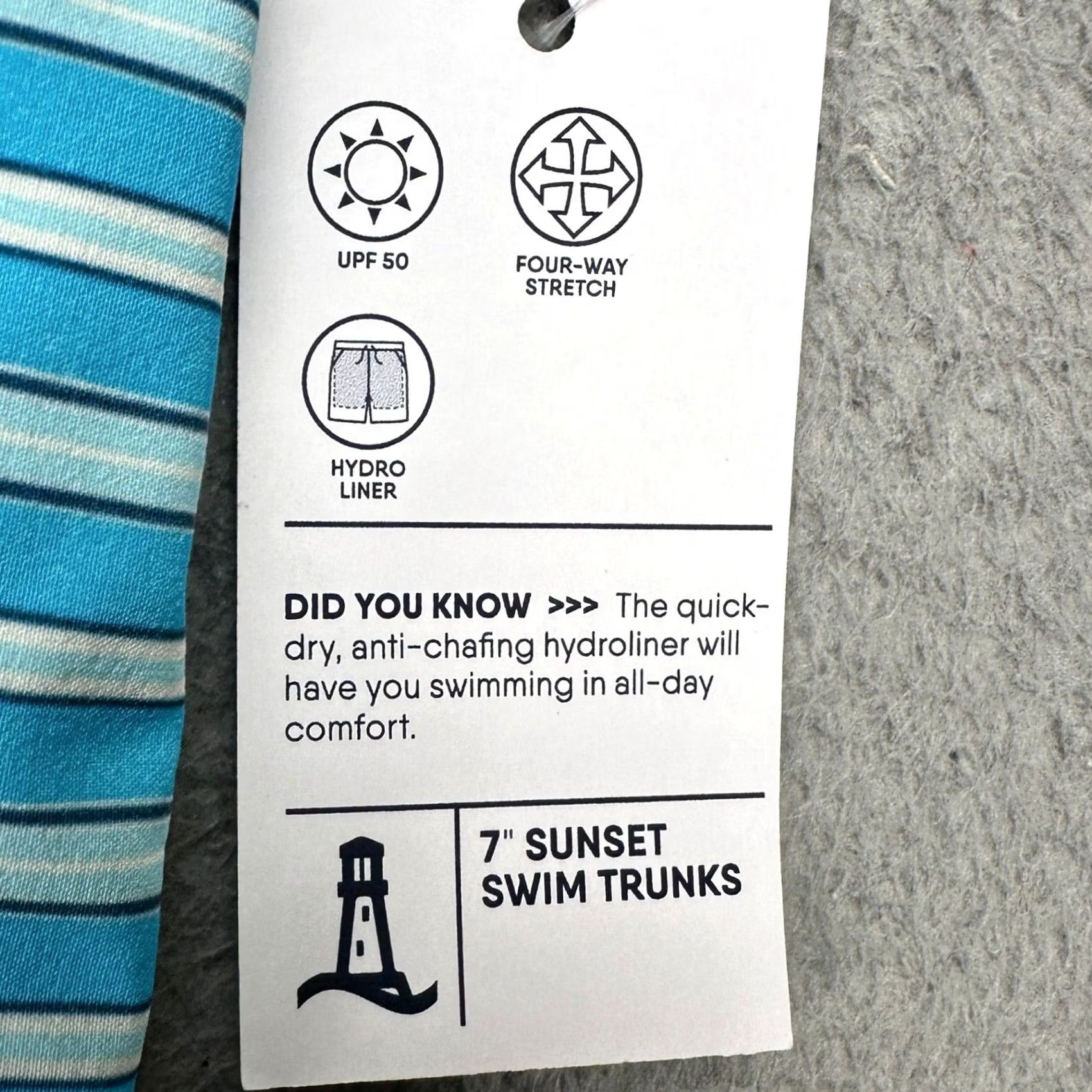Lands' End Lands' End Mens Sunset Swim Trunks Large Blue White Stripe Lined Board Shorts NEW Mens Large Board Shorts Blue White Stripe Beach Surfing Size US 33 - 2 Thumbnail