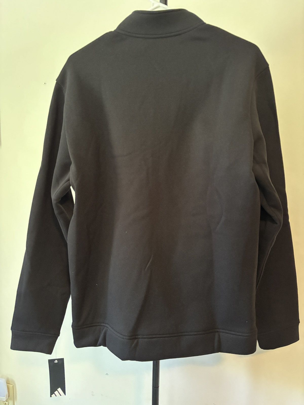 Adidas adidas Black Zip-Up Fleece Jacket w/White Shoulder Stripes Size US M / EU 48-50 / 2 - 2 Thumbnail