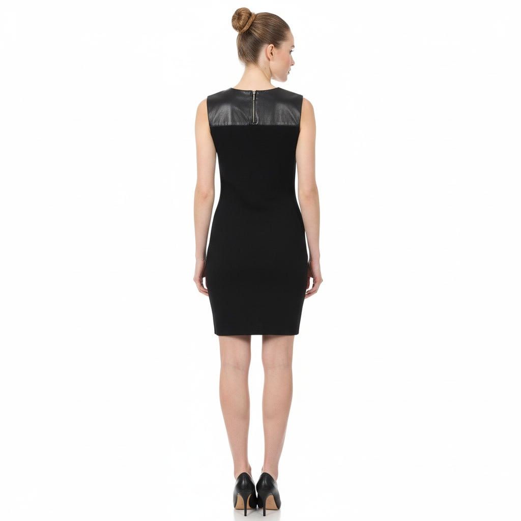Dolce & Gabbana Dolce & Gabbana Black Leather Accent Mini Dress, XS/US2/T38 Size XS / US 0-2 / IT 36-38 - 4 Thumbnail