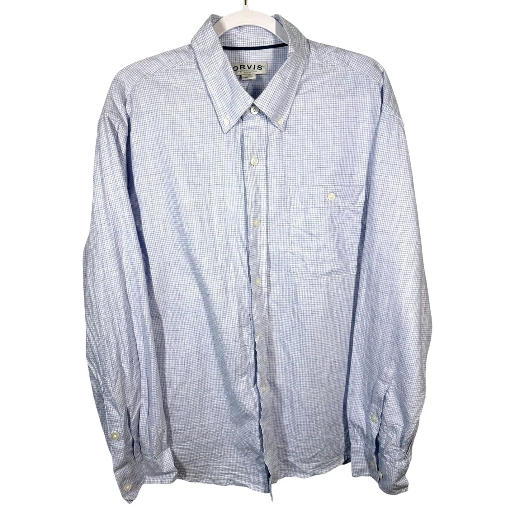 Orvis ORVIS Mens Button Down Shirt Long Sleeve Gingham Check Size L Size US L / EU 52-54 / 3 - 3 Thumbnail