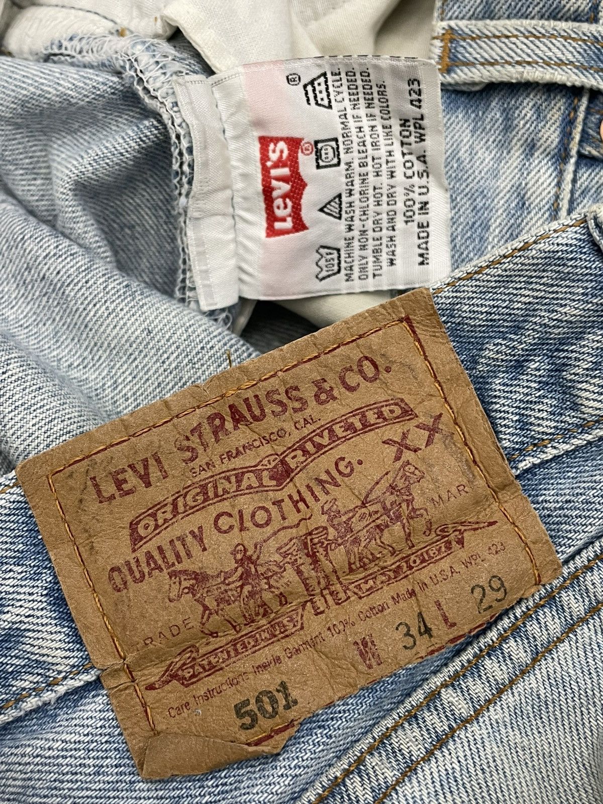 Levi's Vintage Clothing VINTAGE 501 LEVIS USA DESIGNER 90S OG RIPPED MUDWASH DENIM Size US 32 / EU 48 - 17 Thumbnail