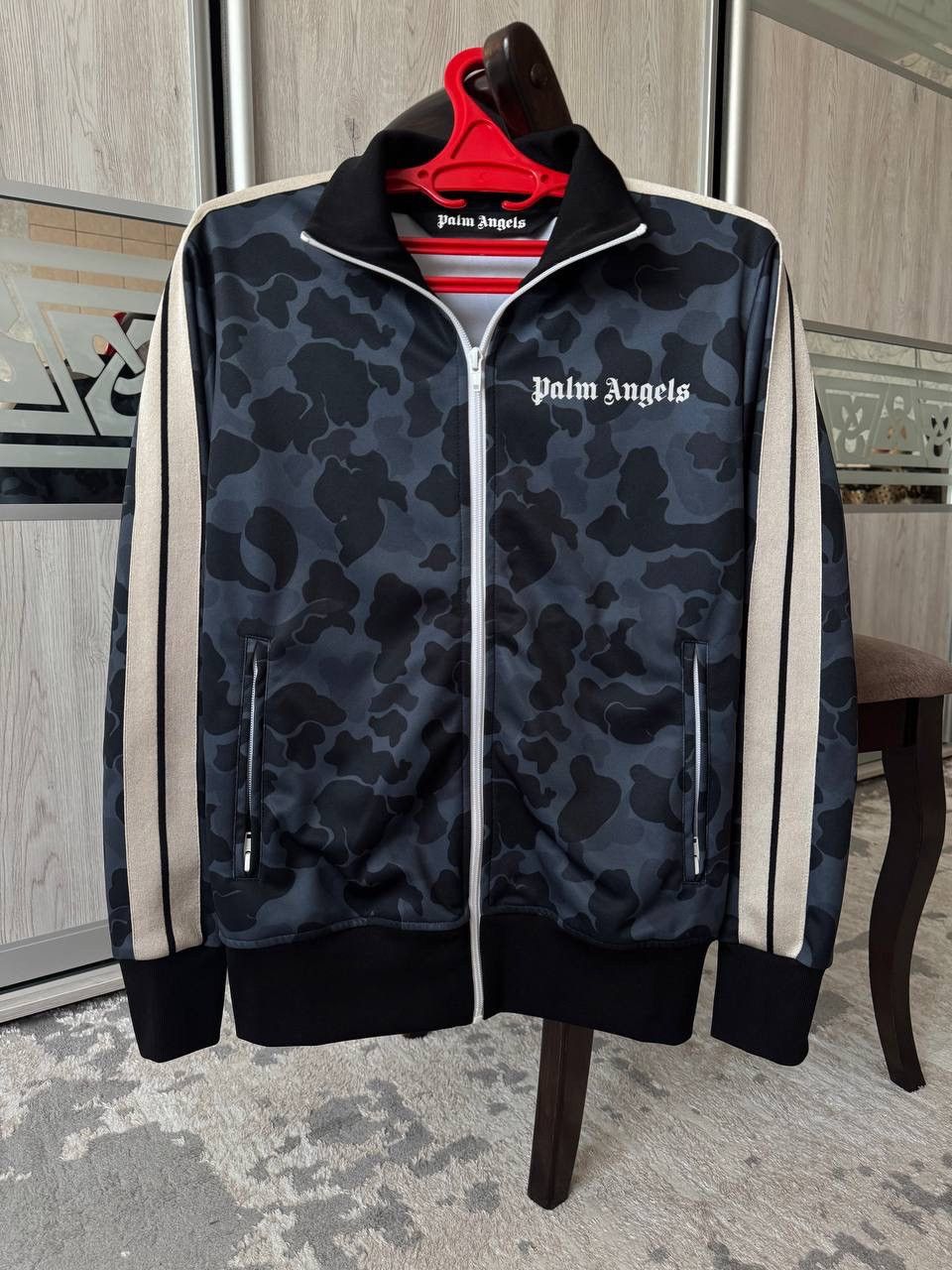 Palm Angels Palm Angels Camo Track Jacket Black Grey Full Zip Size US S / EU 44-46 / 1 - 1 Thumbnail