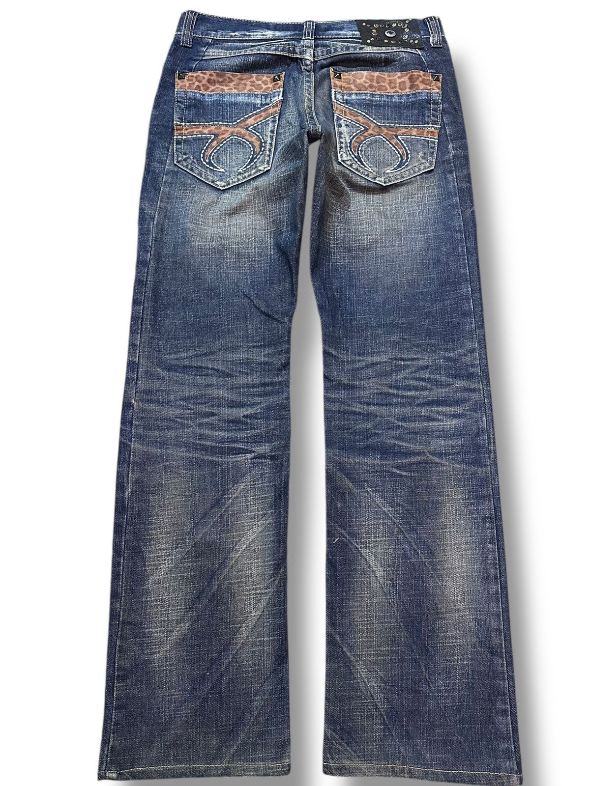 Ed Hardy Vintage Red Pepper Whiskers Studded Distressed Denim Size US 31 - 5 Thumbnail
