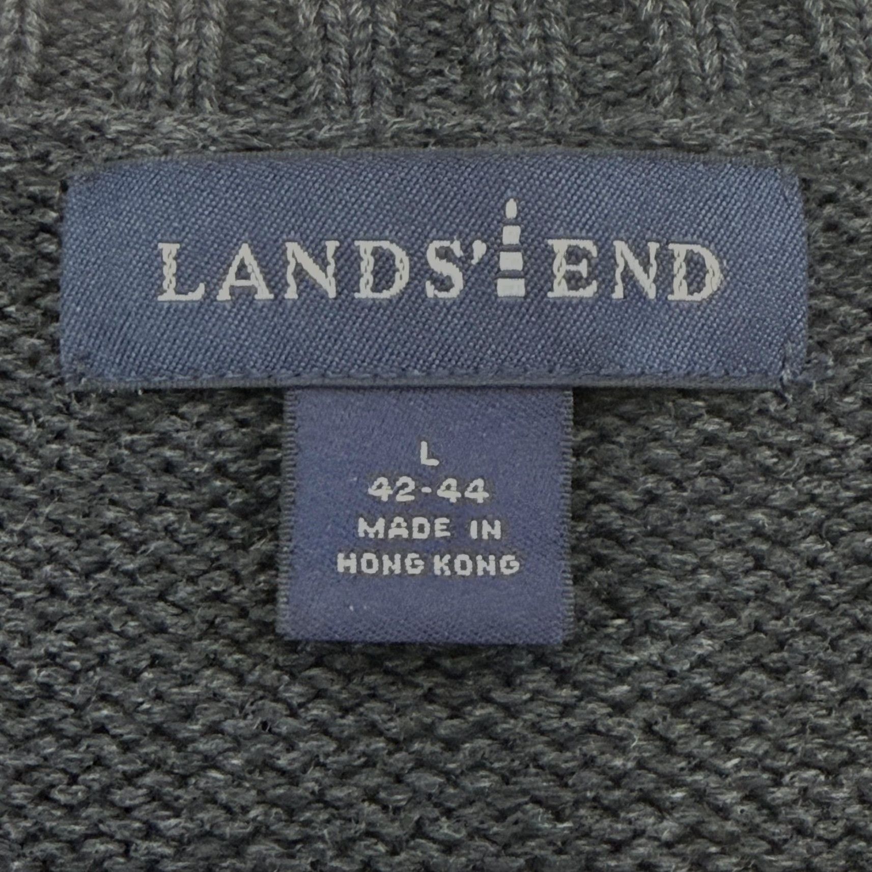 Lands' End Lands End Mens Large Gray V-Neck Sweater Vest Knit Classic Casual Pullover Sturdy Knit-Top Size US L / EU 52-54 / 3 - 4 Thumbnail