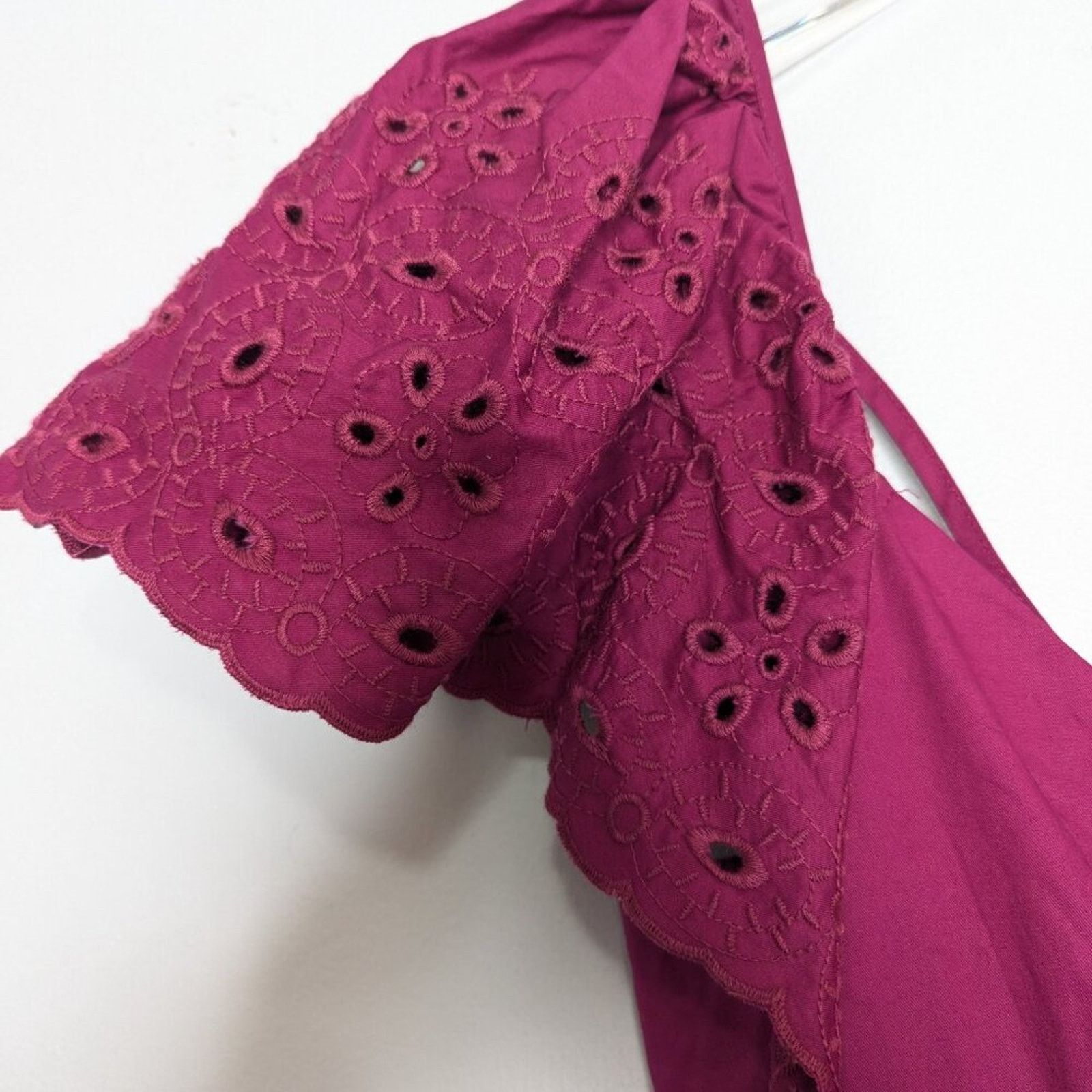 Anthropologie En Saison Flutter Sleeve Maxi Dress Eyelet Criss Cross Back Size S / US 4 / IT 40 - 7 Thumbnail