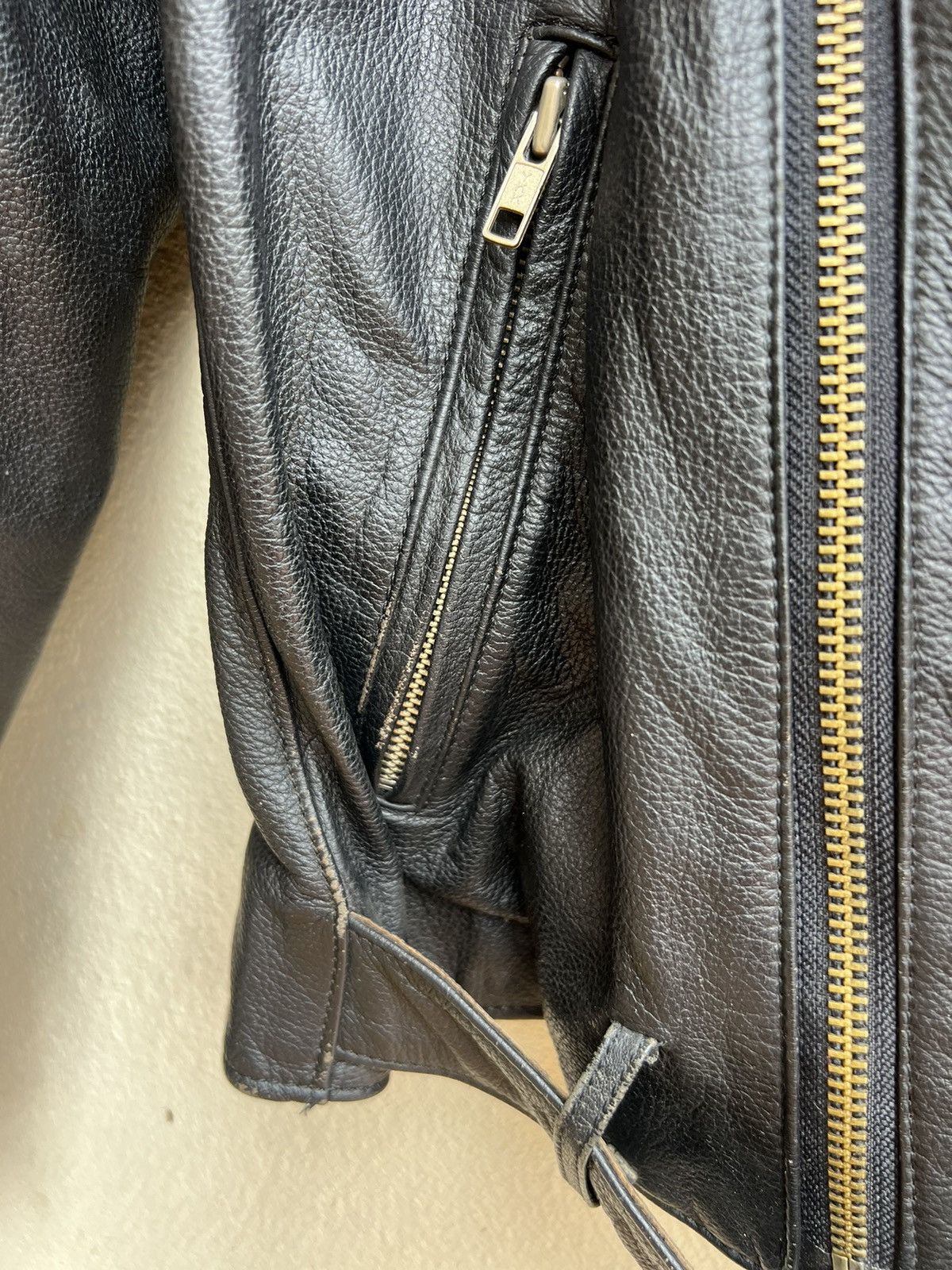 Leather Vintage KOMINE Japan Black Cow Leather Motorcycle Jacket Size US M / EU 48-50 / 2 - 14 Thumbnail