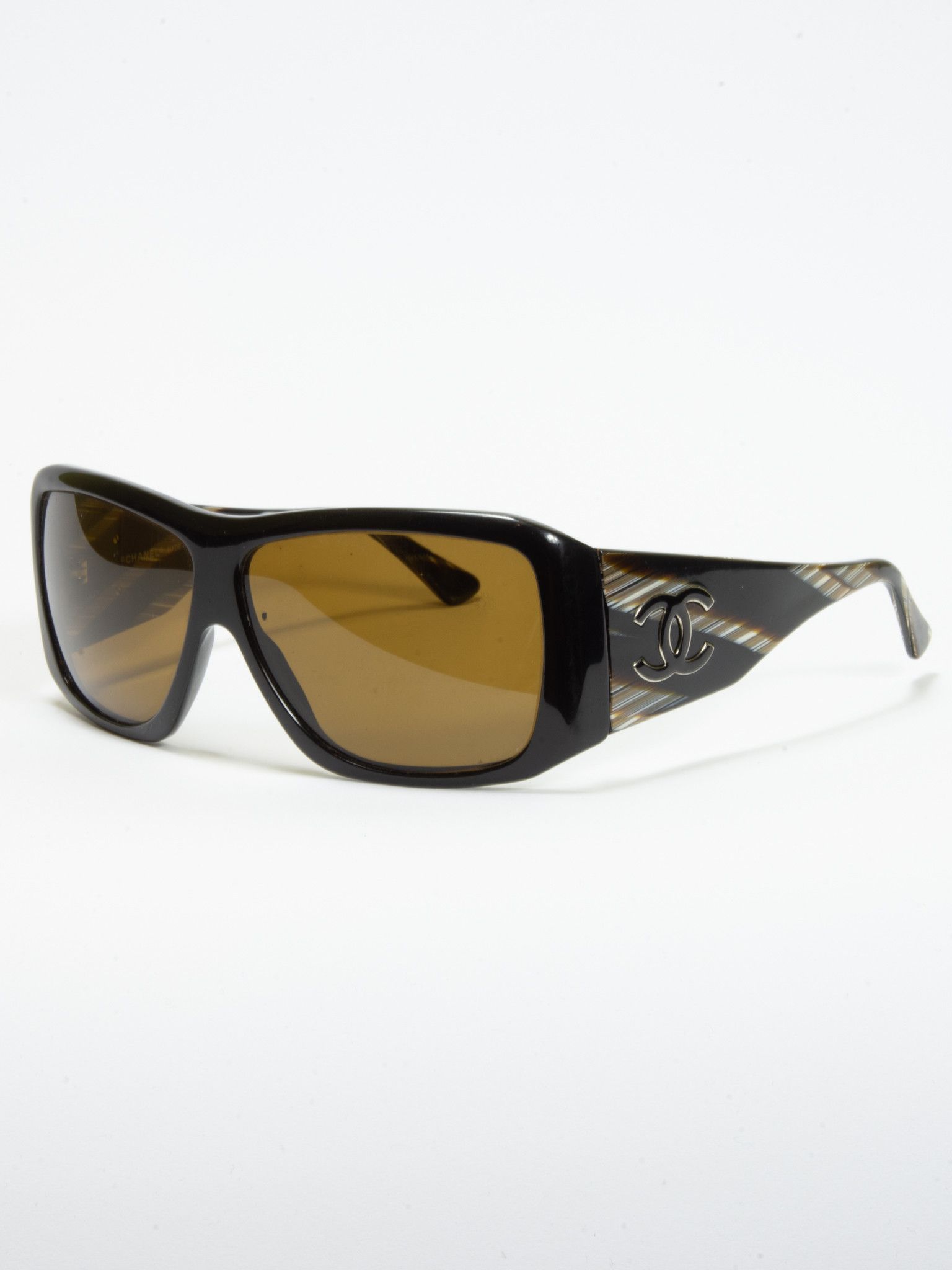image of Chanel Vintage Double Color Cc Logo Sunglasses in Brown, Women's