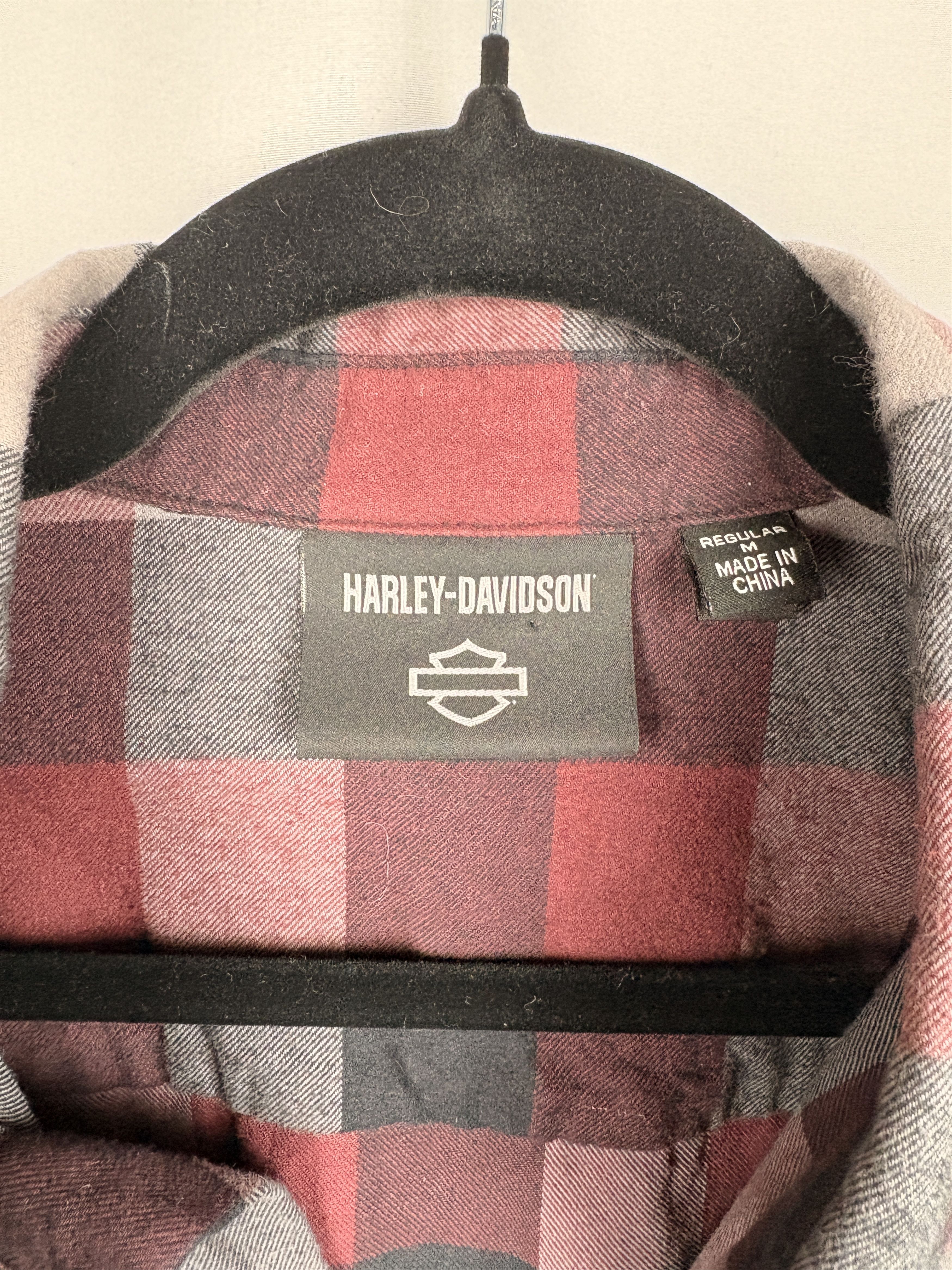 Harley Davidson Men’s Harley-Davidson Plaid Flannel Shirt Red Gray M Size US M / EU 48-50 / 2 - 3 Thumbnail
