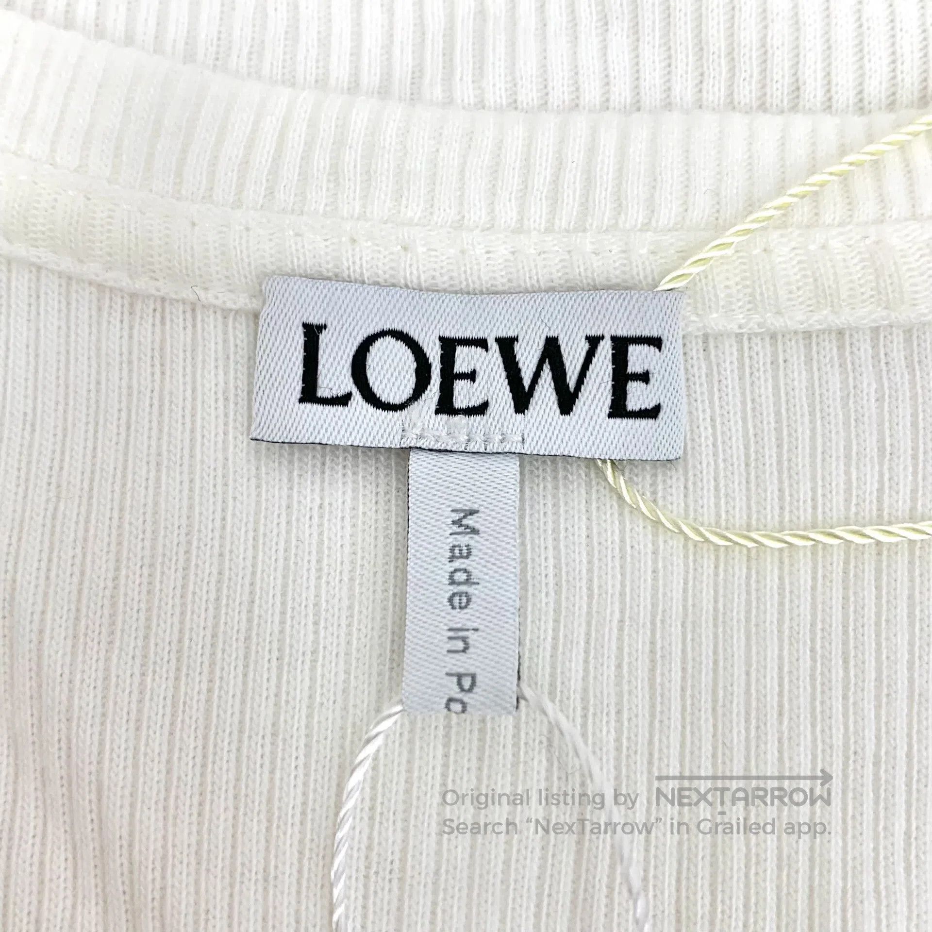 Loewe Loewe White cotton round neck sleeveless knitted vest with Size L / US 10 / IT 46 - 6 Thumbnail