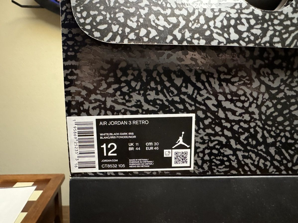 Jordan Brand × Nike Air Jordan 3 Retro “Dark Iris” Size US 12 / EU 45 - 7 Thumbnail