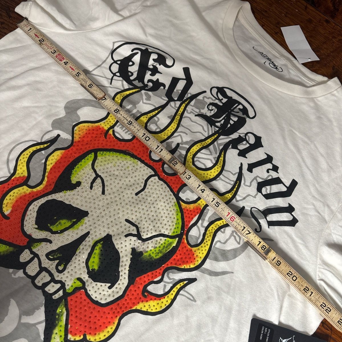 Ed Hardy White ed hardy y2k style skull tee shirt Size US L / EU 52-54 / 3 - 3 Thumbnail