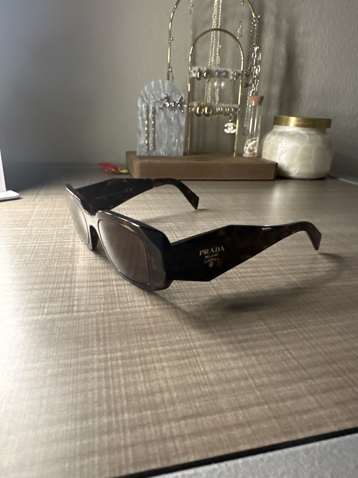 Prada PRADA Women's PR 17WS Rectangle Sunglasses Size ONE SIZE - 4 Thumbnail