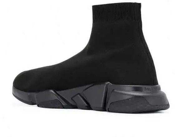Balenciaga o1s1wg110824 Speed Recycled Knit Graffiti Sneaker Black Size US 7 / EU 40 - 4 Thumbnail