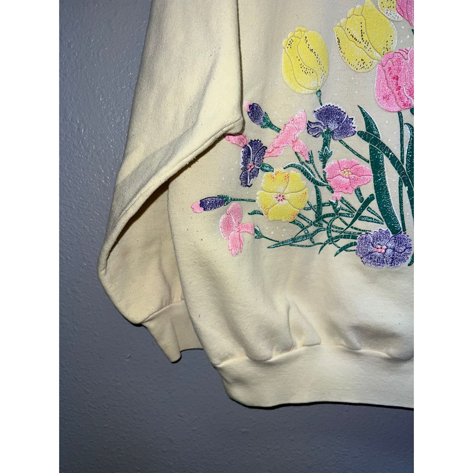 Vintage Vintage Flower Crewneck Floral Yellow Cottagecore Lace 90s M Size M / US 6-8 / IT 42-44 - 5 Thumbnail