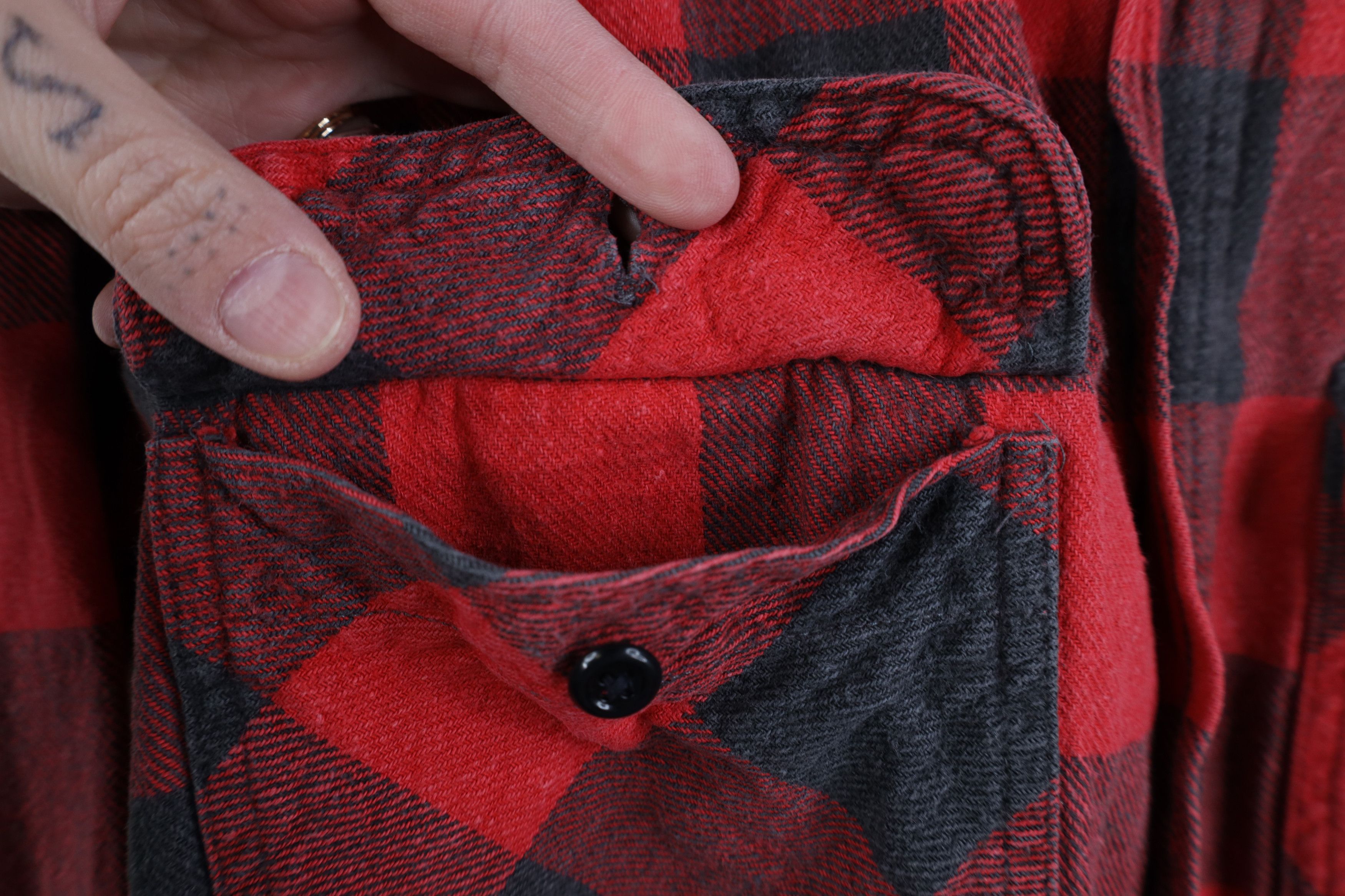 Vintage Vintage 90s Streetwear Heavy Flannel Button Shirt Plaid Size US L / EU 52-54 / 3 - 4 Thumbnail