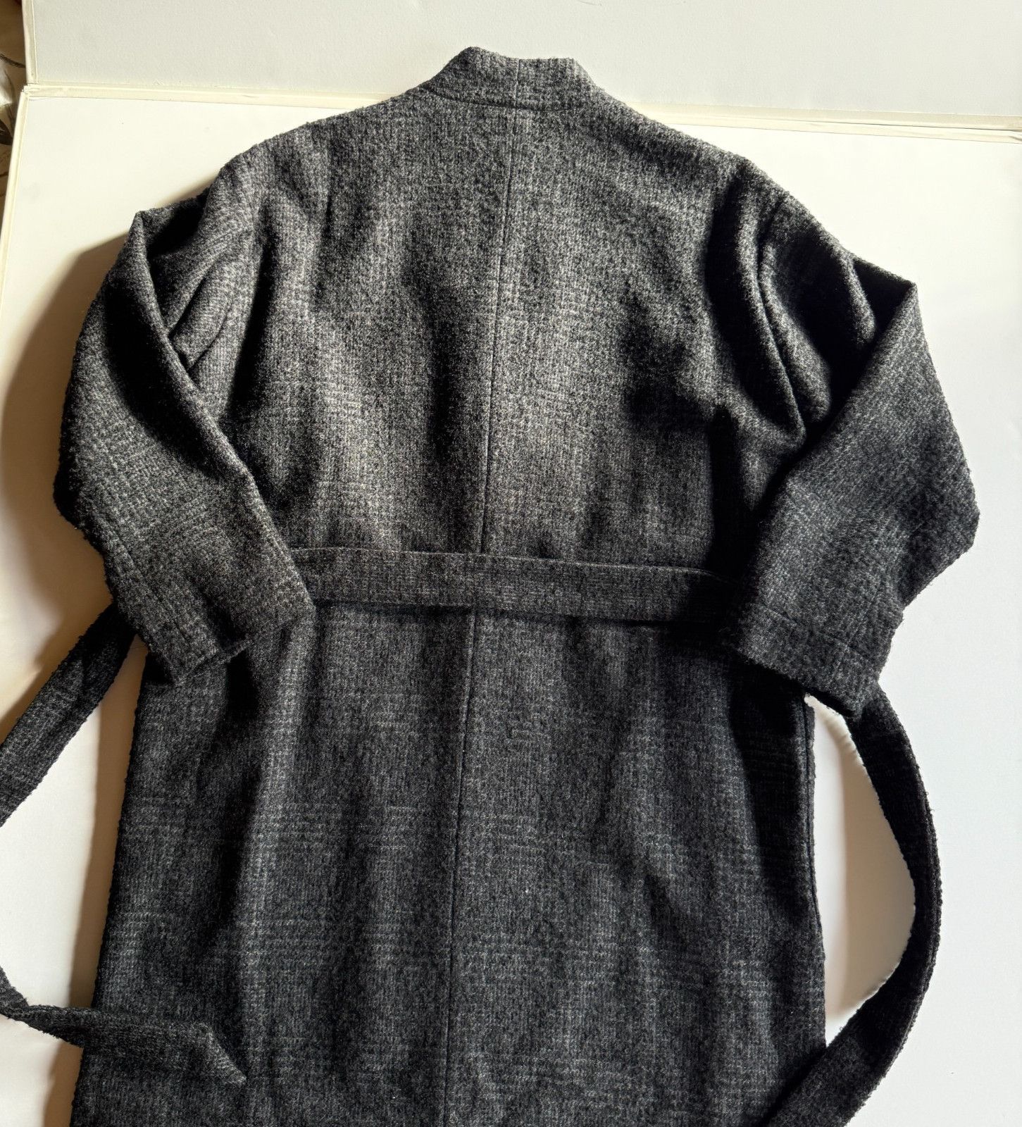 URBAN RESEARCH DOORS Urban Research DOORS Gray Wool Blend Belted Robe Coat Size US M / EU 48-50 / 2 - 7 Thumbnail