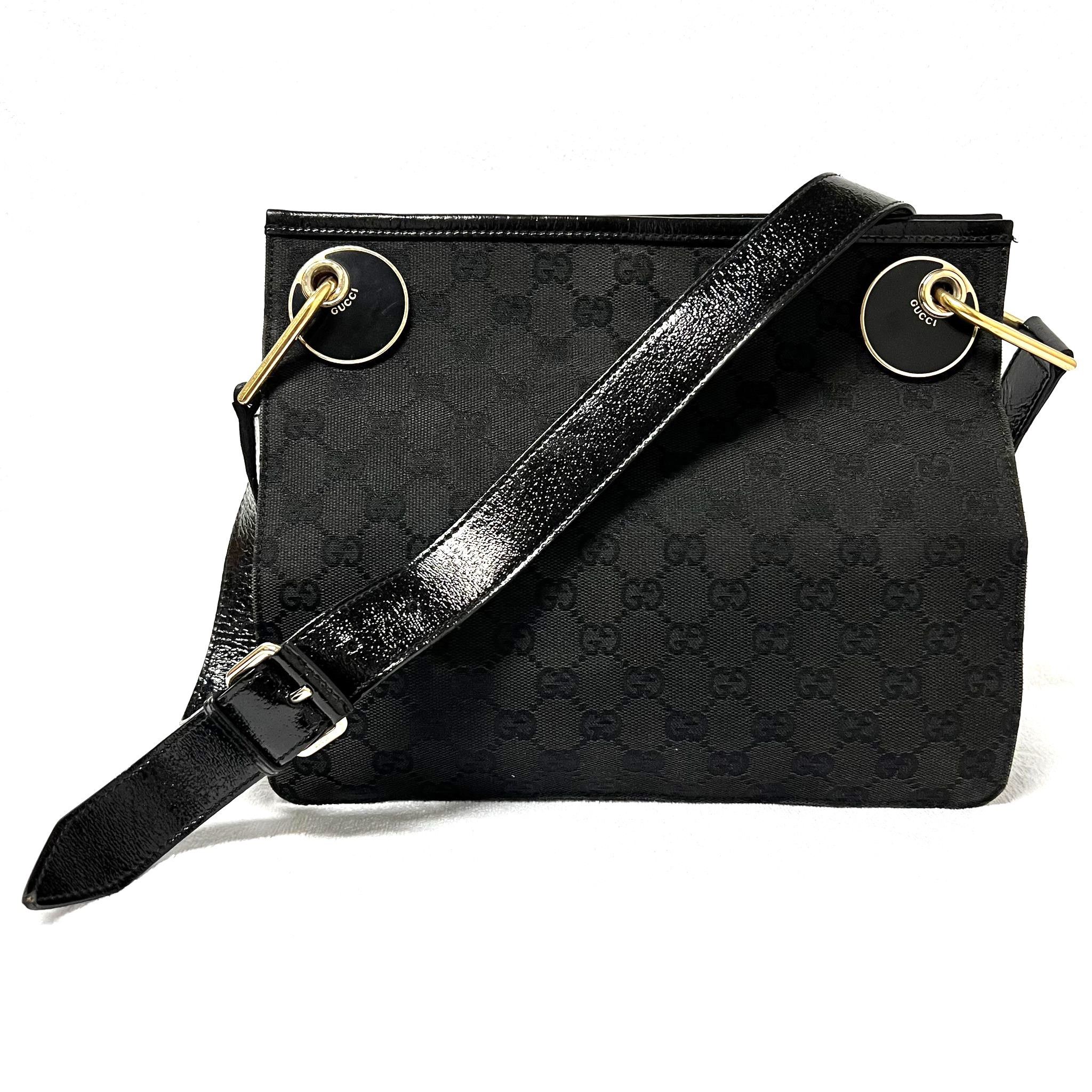 Gucci Monogram Eclipse Black Messenger Bag