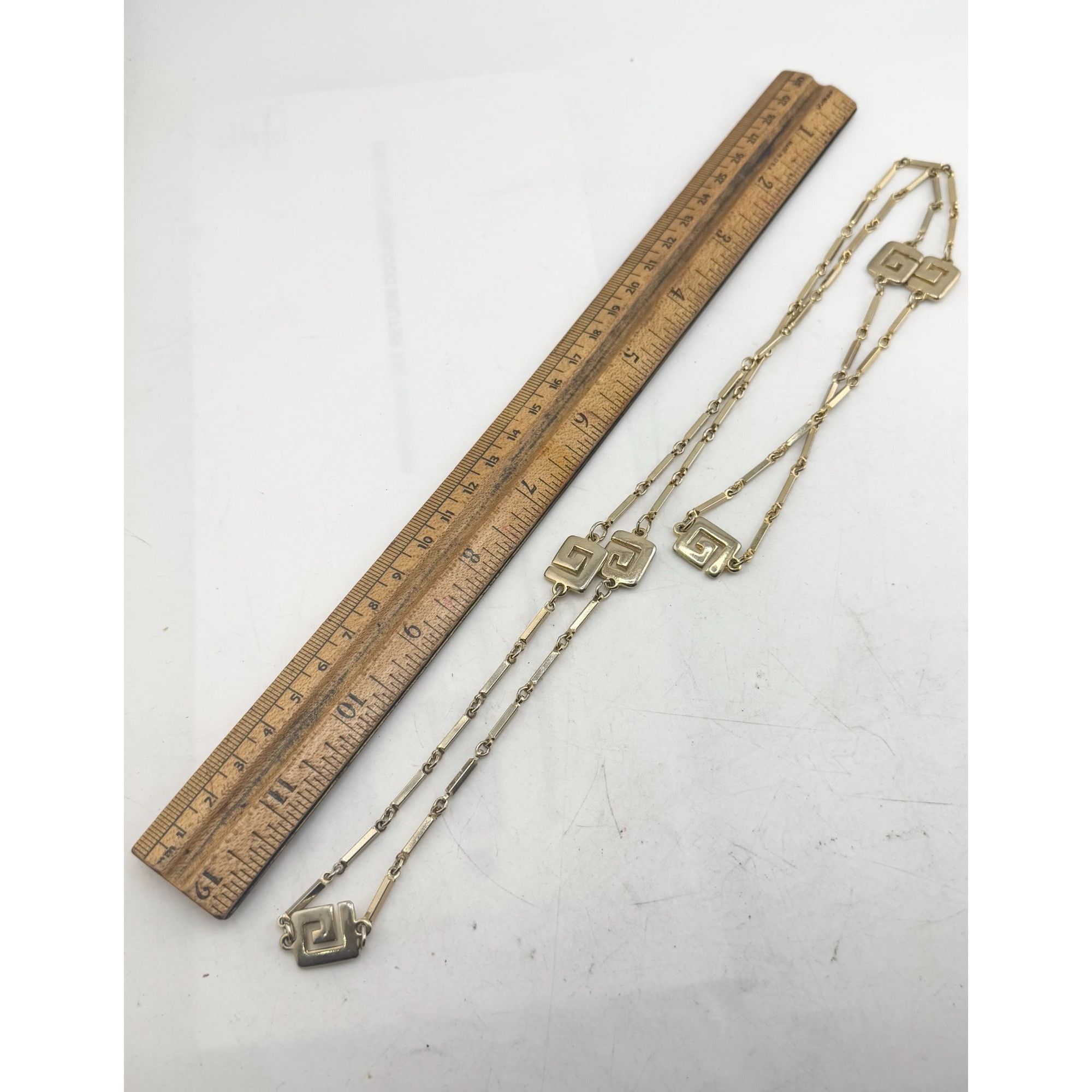 Vintage Vintage gold tone Greek key logo chain necklace Size ONE SIZE - 4 Thumbnail