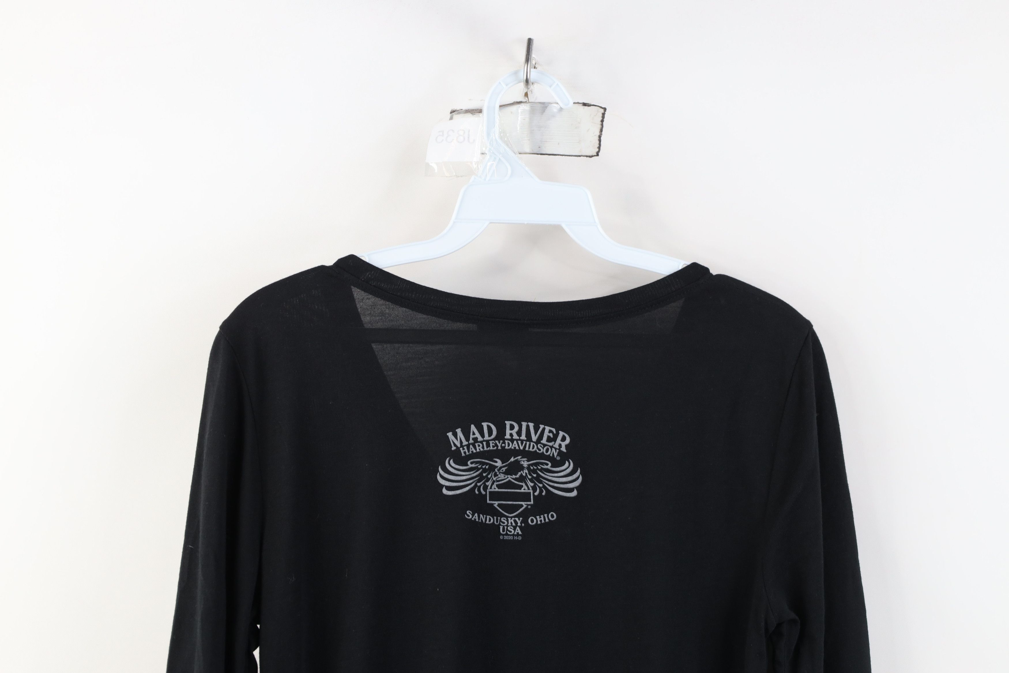 Harley Davidson Y2K Harley Davidson Sequin Knit Raglan T-Shirt Black Size S / US 4 / IT 40 - 11 Thumbnail