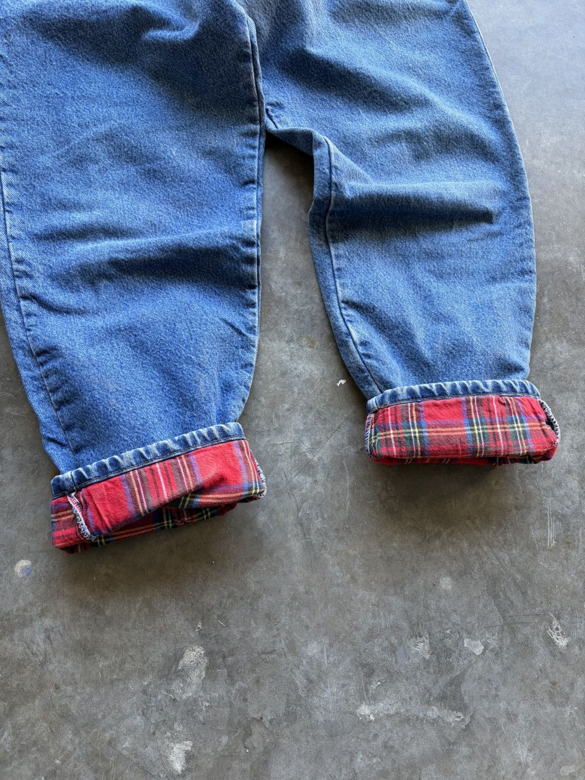 L.L. Bean L.L. Bean Faded Flannel Lined Baggy Workwear Denim Size US 34 / EU 50 - 2 Thumbnail
