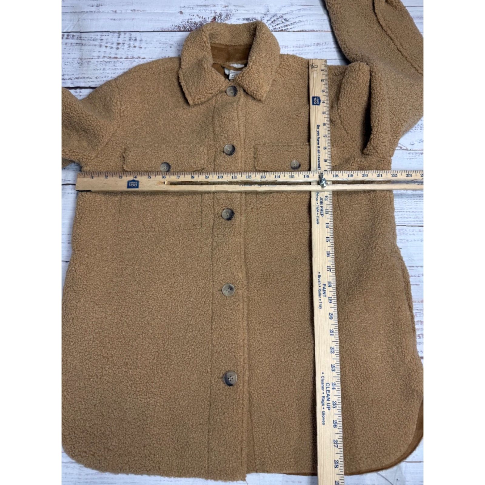 Joie Joie Shirt Jacket Womens Fleece Tan/Brown M Long Sleeve Button Front Size M / US 6-8 / IT 42-44 - 2 Thumbnail