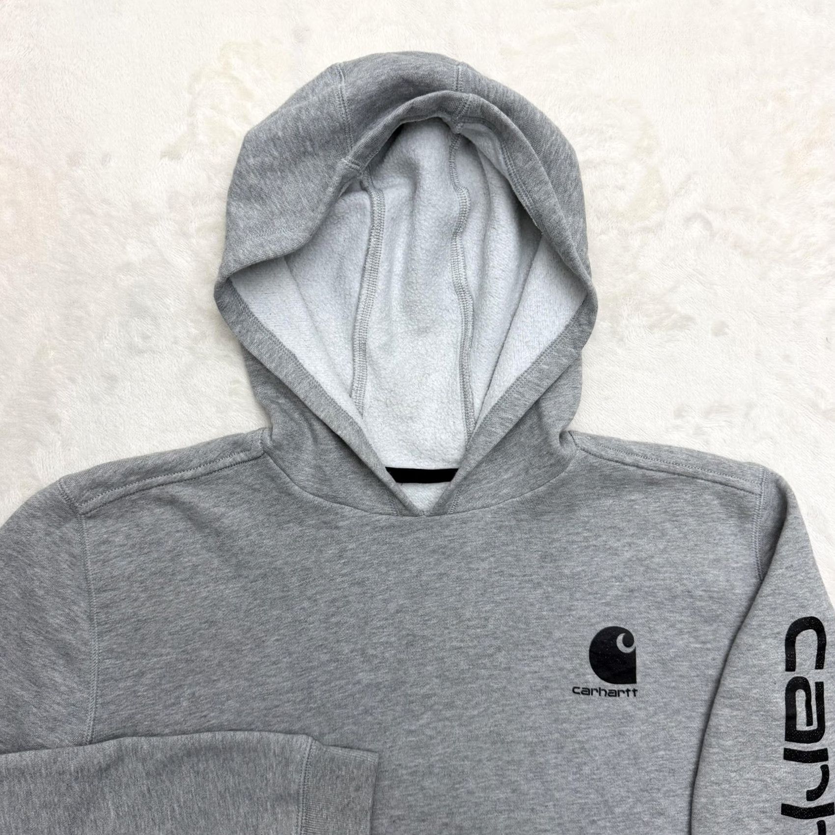 Carhartt VINTAGE Carhartt Hoodie Shirt Mens S Gray Sleeve Logo Fleece Pullover Workwear Size US S / EU 44-46 / 1 - 2 Thumbnail