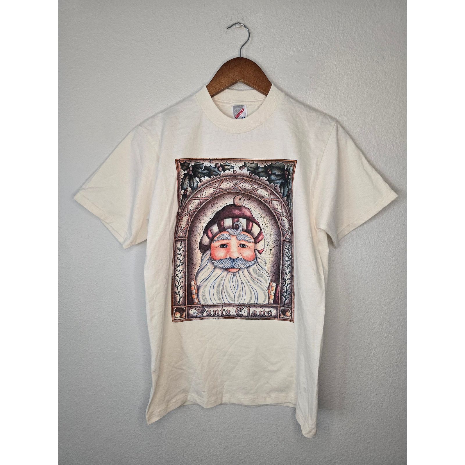 Jerzees × Vintage Vintage Santa Claus Shirt Beige M Father Christmas Tee Size US M / EU 48-50 / 2 - 1 Thumbnail