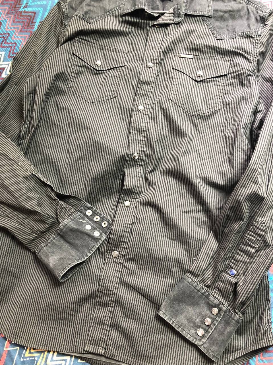 Diesel × Vintage Vintage Diesel Metal Logo Button Up Shirt Y2K Size US L / EU 52-54 / 3 - 8 Thumbnail