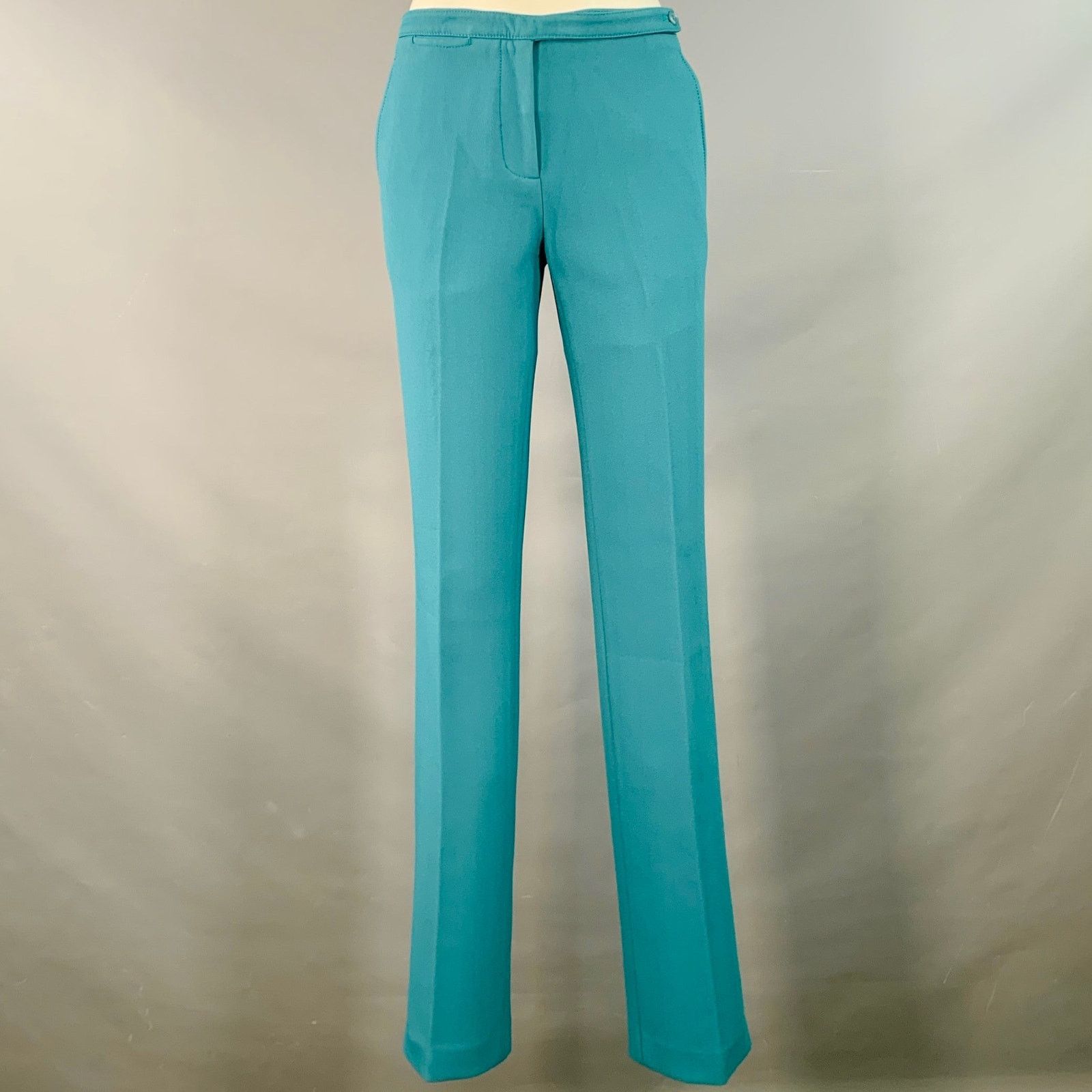 Sies Marjan SIES MARJAN Teal Wool Crepe Low Rise Straight Dress Pants Size 30" / US 8 / IT 44 - 1 Thumbnail