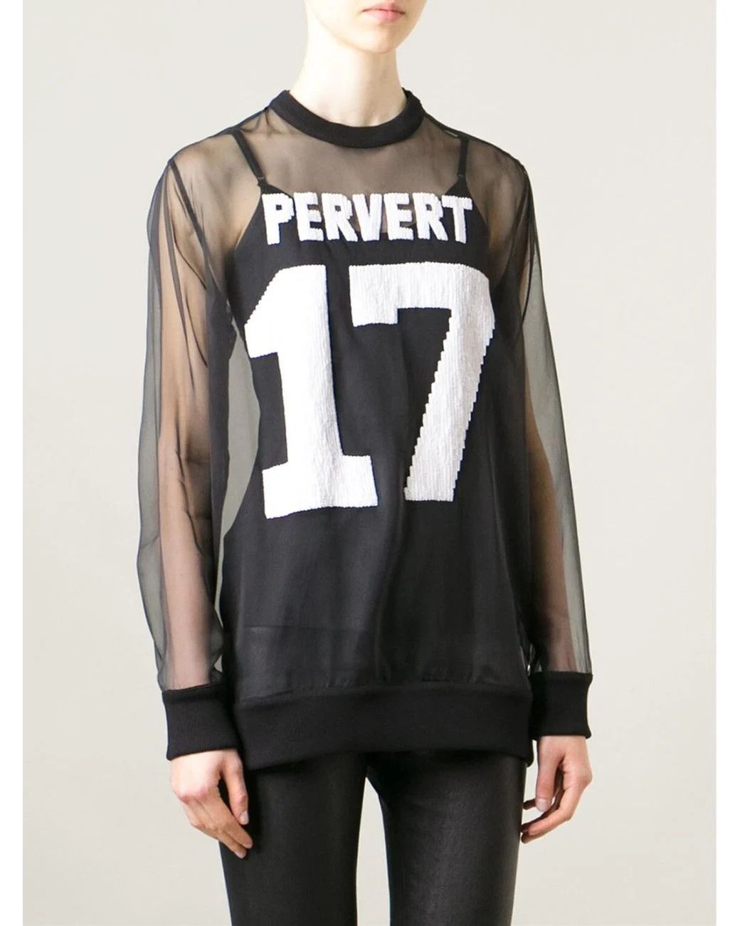 Black Sequined Pervert 17 Organza Silk Sweatshirt