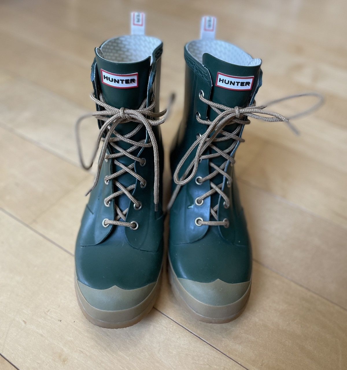 image of Hunter Rubber Rain Boots in Green, Men's (Size 10)