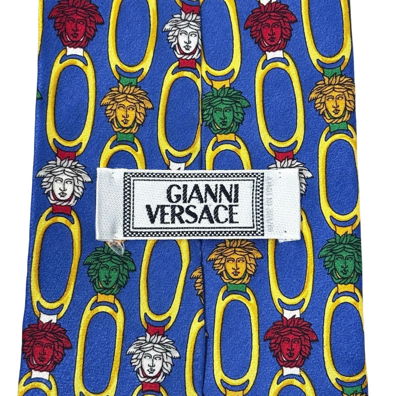 Versace Versace Blue Medusa Tie Size ONE SIZE - 4 Thumbnail