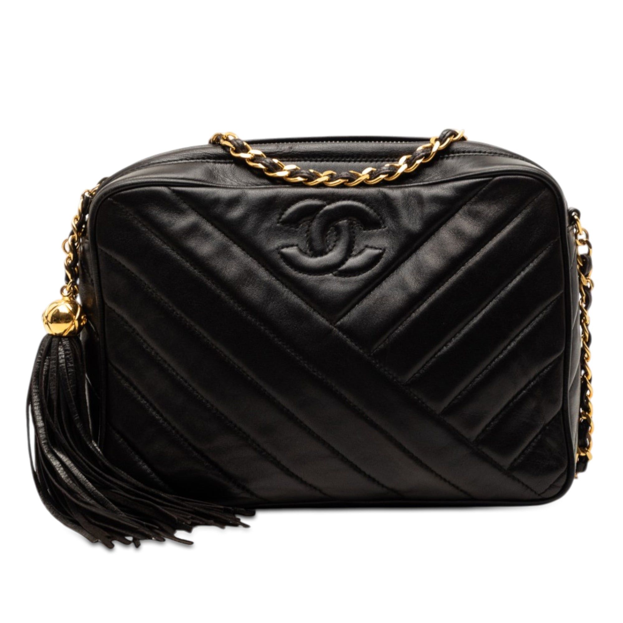 Chanel CC Diagonal Quilted Lambskin Tassel Camera Bag Size ONE SIZE - 1 Thumbnail