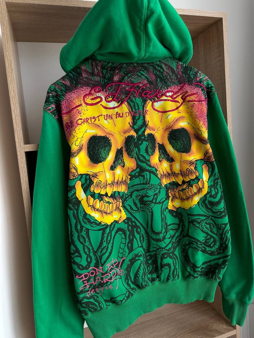 Christian Audigier × Ed Hardy × Vintage Vintage Ed Hardy Christian Audigier Green Hoodie Size US S / EU 44-46 / 1 - 12 Thumbnail