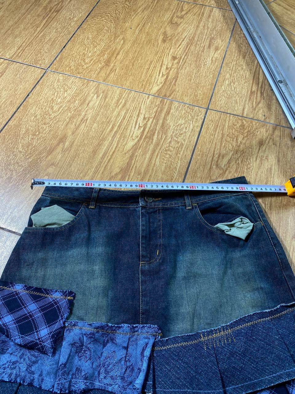 Vintage Y2K Bondage Zip Denim Maxi Mini Skirt Size 30" / US 8 / IT 44 - 4 Thumbnail