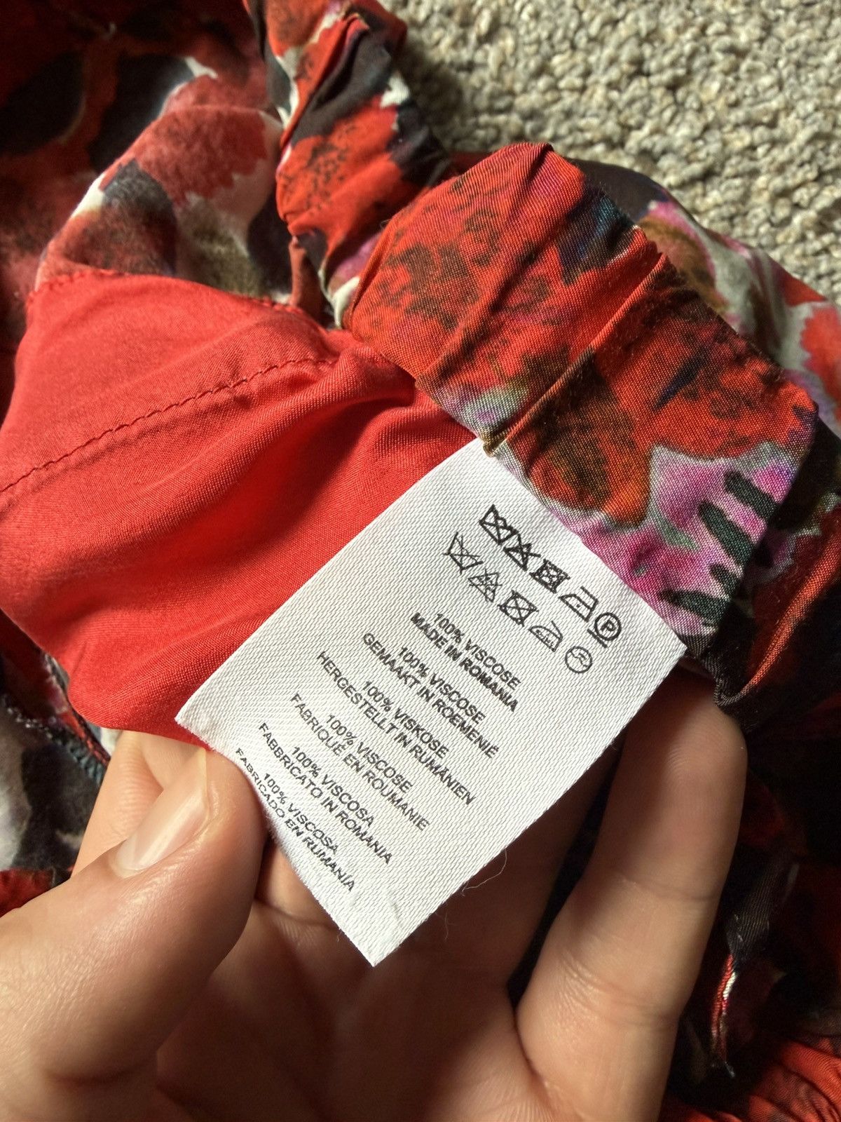 Dries Van Noten Dries Van Noten Floral Pants – Size 40 Red / Abstract Print Size US 30 / EU 46 - 4 Thumbnail