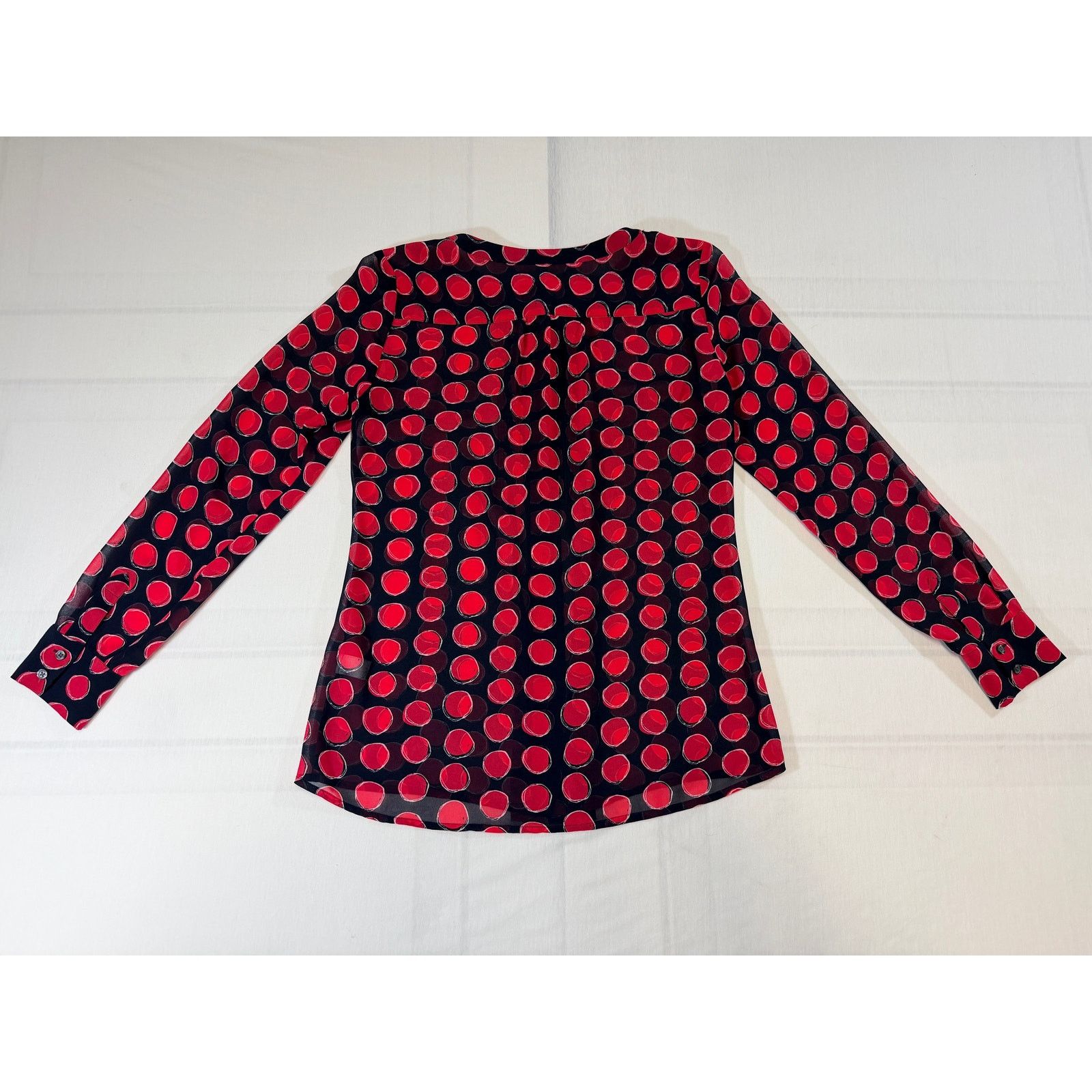 Banana Republic Banana Republic Women’s Blouse Red Polka Dot Size S / US 4 / IT 40 - 2 Thumbnail
