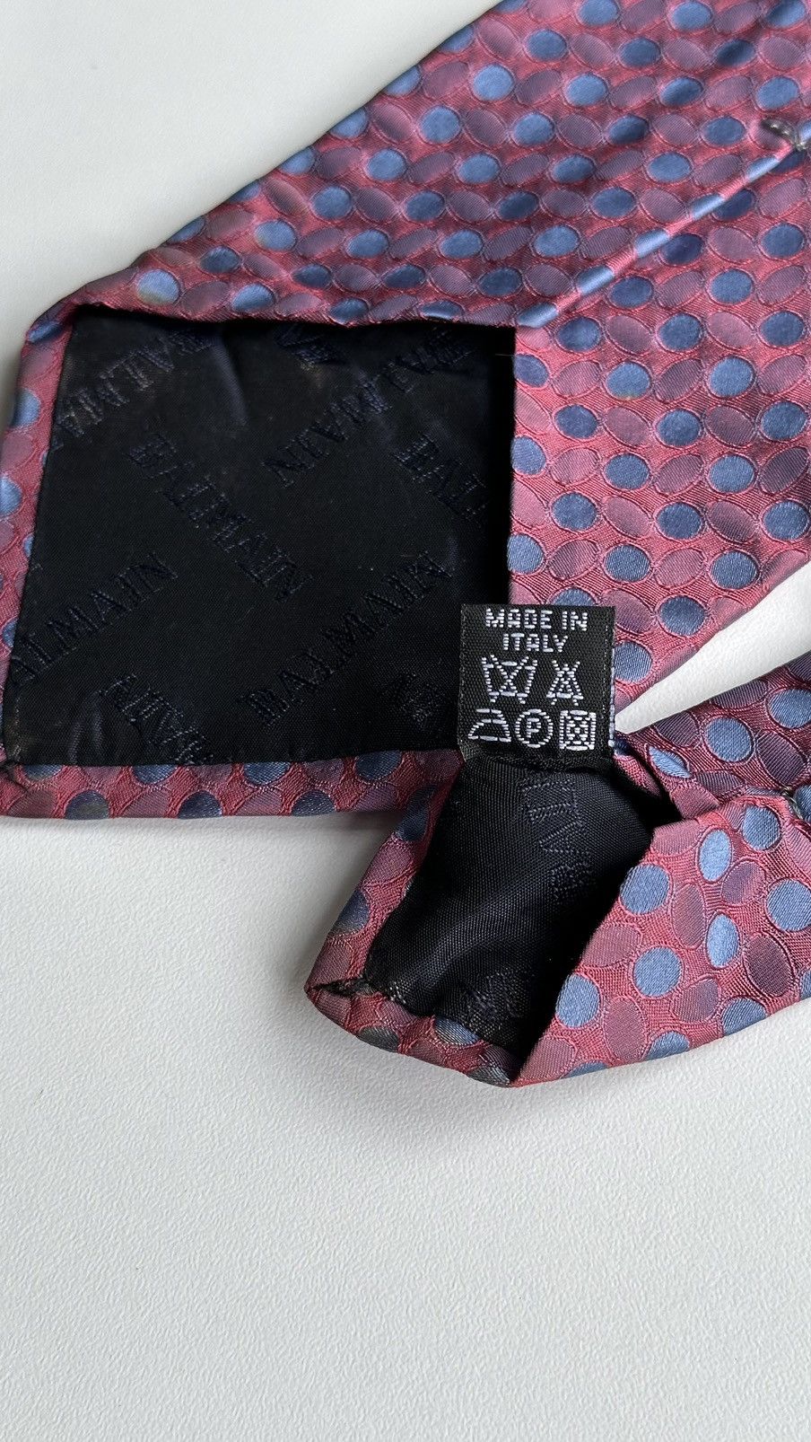 Balmain Balmain Men Pink Blue Classic Tie Made In Italy 100% Silk Size ONE SIZE - 6 Thumbnail