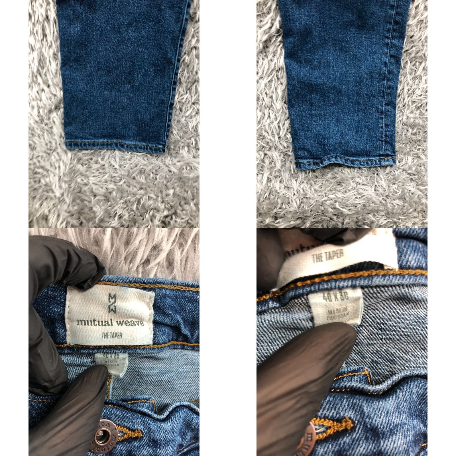 Vintage Mutual Weave The Taper Jeans Mens 40x30 Mid Rise Medium Wash Blue Size US 40 / EU 56 - 8 Thumbnail